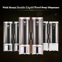 CHUANGDIAN main Manuel distributeur de savon Support mural Double Liquid Shampoo Gel douche Distributeur pour Cleanser Washroom Distributeur de lotion pour salle de bains toilettes Hôtel 200mlx2