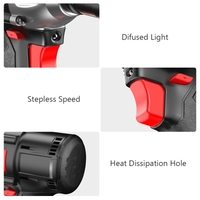 Clé à chocs sans fil Brushless 880NM à vitesse variable avec batterie Li-ion 21V Prises 17-22mm 2 convertisseurs Patte de forage 13mm pour voiture et maison