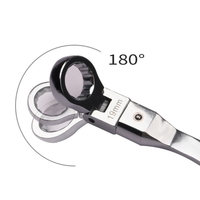 Clé à cliquet 9 pièces avec clé à écrou évasé flexible à tête remplaçable clé à cliquet à tête remplaçable en acier au chrome vanadium
