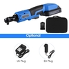 Clé à cliquet électrique sans fil 3/8 pouces 20V 380RPM Vitesse variable 60N.m Clé à cliquet électrique avec chargeur rapide de batterie 2.0Ah