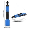 Clé à cliquet électrique sans fil 3/8 pouces 20V 380RPM Vitesse variable 60N.m Clé à cliquet électrique avec chargeur rapide de batterie 2.0Ah