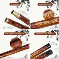 Clé de C flûte bambou amer Dizi Instrument à vent traditionnel chinois fait à la main avec sac de rangement noeud chinois pour enfants adultes débutants