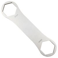 Clé de fourche de suspension de vélo en acier inoxydable outil de dissolvant de clé de capuchon supérieur de vélo (taille: D)