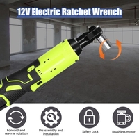 Clé électrique rechargeable multifonctionnelle 12.0V sans fil 3/8 pouces 90 ° clé à cliquet à angle droit outil électrique de pilote de poche
