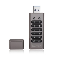 Clé USB cryptée 32 Go 256 bits avec mot de passe Clé USB 3.0 U Prise en charge du disque Fonction de réinitialisation/effacement/verrouillage automatique,  gris