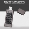 Clé USB cryptée 64 Go 256 bits Clé USB sécurisée avec mot de passe Clé USB3.0 U Prise en charge du disque Fonction de réinitialisation/effacement/verrouillage automatique,  gris