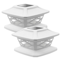 Éclairage extérieur de lampe de clôture de chapeau de poteau solaire de 2PCS 0.2W