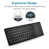Clavier bimode sans fil Connexion sans fil 2.4G/BT Conception ergonomique Effet de rétroéclairage 7 couleurs avec pavé tactile Compatibilité étendue