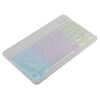 Clavier BT sans fil 10 pouces Clavier BT rechargeable ultra-mince Compatible avec trois systèmes Effet de lumière mixte Blanc