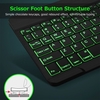 Clavier BT sans fil 10 pouces Clavier BT rechargeable ultra-mince Compatible avec trois systèmes Effet de lumière mixte Noir