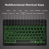 Clavier BT sans fil 10 pouces Clavier BT rechargeable ultra-mince Compatible avec trois systèmes Rétroéclairage monochrome 7 couleurs Blanc