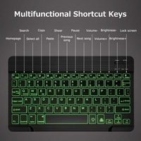 Clavier BT sans fil 10 pouces Clavier BT rechargeable ultra-mince Compatible avec trois systèmes Rétroéclairage monochrome 7 couleurs Blanc