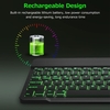 Clavier BT sans fil 10 pouces Clavier BT rechargeable ultra-mince Compatible avec trois systèmes Rétroéclairage monochrome 7 couleurs Noir