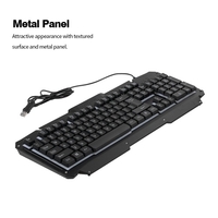 Clavier câblé USB Rainbow rétro-éclairé avec touches suspendues pour panneau en métal pour ordinateur (noir)