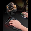 Clavier de jeu filaire à une main T-WOLF T19 clavier de conception ergonomique rétro-éclairage RVB coloré à 35 touches pour Android / Windows / IOS