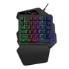 Clavier de jeu HXSJ V500 à une seule main RVB USB câblé avec accessoire de jeu Converter pour PC de bureau