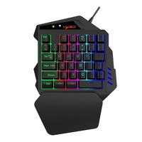 Clavier de jeu HXSJ V500 à une seule main RVB USB câblé avec accessoire de jeu Converter pour PC de bureau