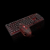 Clavier et souris de jeu câblés USB Combo étanche 3 couleurs rétro-éclairé 2000DPI pour les bureaux à domicile