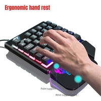 Clavier et souris filaires HXSJ Combo V400 35 touches clavier de jeu à une main + A904 RGB jeu de souris de jeu pour ordinateur portable PC
