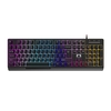 Clavier filaire USB DaiDai STK090 104 touches clavier ergonomique de jeu de bureau avec effet de lumière mixte à sensation de main mécanique rose