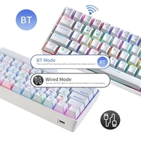 Clavier mécanique compact multi-appareils avec 64 touches BT et mode filaire 18 effets rétroéclairés RVB N-key Rollover Interrupteurs bruns blancs
