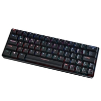 Clavier mécanique compact multi-appareils avec 64 touches Mode BT et Type-C 18 effets rétroéclairés RVB N-key Rollover Blue Switches