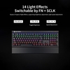 Clavier mécanique de jeu Magic Refiner MK15 108 touches N roulement de touches câblées Clavier flottant 14 effets de lumière Commutateur bleu avec repose-poignet détachable Noir
