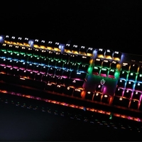 Clavier mécanique lumineux 104 touches Clavier de jeu alimenté par USB 6 couleurs de lumière 9 effets d