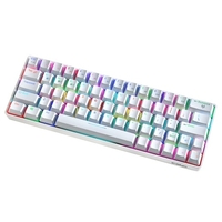 Clavier mécanique multi-appareils compact avec 64 touches BT et mode filaire 18 effets rétroéclairés RVB N-key Rollover Blanc Rouge Commutateurs