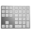 Clavier numérique sans fil en aluminium 34 touches clavier BT Clavier intégré avec batterie rechargeable pour Windows / iOS / Android (Argent)