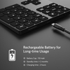 Clavier numérique sans fil en aluminium 34 touches clavier BT Clavier intégré avec batterie rechargeable pour Windows / iOS / Android (Noir)