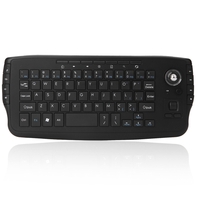 Clavier QWERTY sans fil E30 2.4GHz avec souris trackball noir