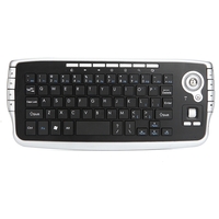 Clavier QWERTY sans fil E30 2.4GHz avec souris Trackball Silver