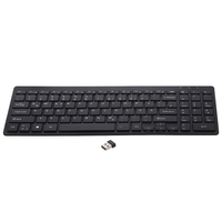 Clavier sans fil 2.4G Clavier sans fil Ultra-mince Clavier muet 95 touches Clavier sans fil pour PC portable noir allemand
