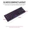 Clavier sans fil 61 touches BT + 2.4G Clavier bimode avec effet de rétroéclairage RVB ABS Moulage par injection bicolore Keycap Noir