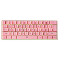 Clavier sans fil 61 touches BT + 2.4G Clavier bimode avec effet de rétroéclairage RVB ABS Moulage par injection bicolore Keycap Rose