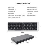 Clavier sans fil BT pliable Clavier portable Clavier de poche Support Android Windows IOS Smartphone et tablette Gris