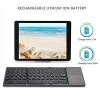 Clavier sans fil BT pliable Pocket Mini clavier sans fil BT portable avec pavé tactile pour Android,  Windows,  PC,  tablette