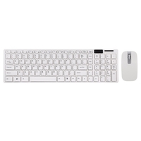 Clavier sans fil souris combo clavier sans fil 2, 4 GHz 1200 DPI souris optique pour bureau à domicile partager 1 récepteur USB,  blanc