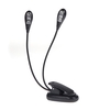 Clip-on 2 double bras 4 LED flexible livre Music Stand Light Lamp Noir