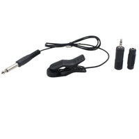 Clip-on 6.5mm Sound Pickup avec 3.5mm Male to 6.5mm Female Jack 3.5mm Female to 3.5mm Female Adapter