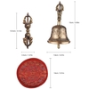 Cloche à main en bronze de cloche bouddhiste tibétaine avec rembourrage Vajra pour la prière de méditation