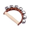 Clochettes à main avec 5 pièces Jingle Bells manche en bois Instrument de musique jouet pour cours de musique