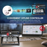 CNC 3018 Pro Routeur Kit GRBL Contrôle 3 Axes avec avec Contrôleur Hors Ligne Module Laser 40W Plastique Acrylique PCB PVC Sculpture sur Bois Fraisage Machine de Gravure Graveur XYZ Zone de Travail 300x180x40mm