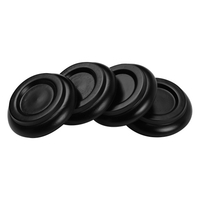 Coaster de tasses de roulette de piano droit en bois massif avec coussinet antidérapant en EVA,  4 pièces / ensemble