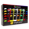 Colore Peinture Acrylique Set 12 Couleurs 75ML / Tube Peinture Pigment pour Étudiants Débutants Peintres Artistes Dessin Peinture Art Fournitures