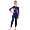 Combinaison de plongée à manches longues pour filles avec fermeture à glissière de sécurité Combinaison de surf une pièce à séchage rapide pour les sports nautiques