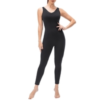 Combinaison de yoga pour femmes avec poches Leggings sans manches dos ouvert Body d
