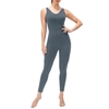 Combinaison de yoga pour femmes avec poches Leggings sans manches dos ouvert Body d