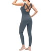 Combinaison de yoga pour femmes avec poches Leggings sans manches dos ouvert Body d